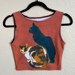 Steinlen’s cats Blackmilk crop cropped top size Small
